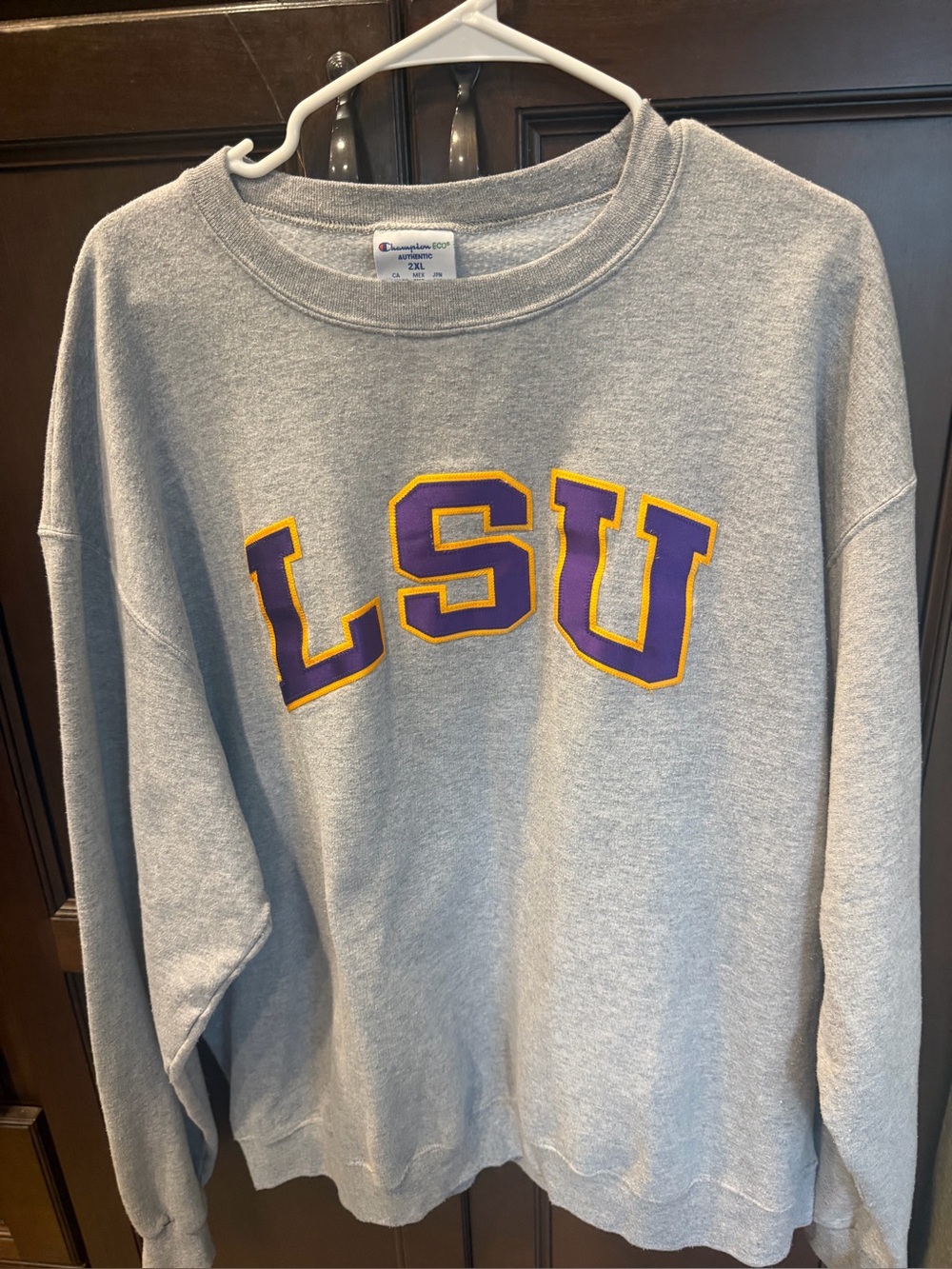 LSU gray sweatshirt Champion xxl